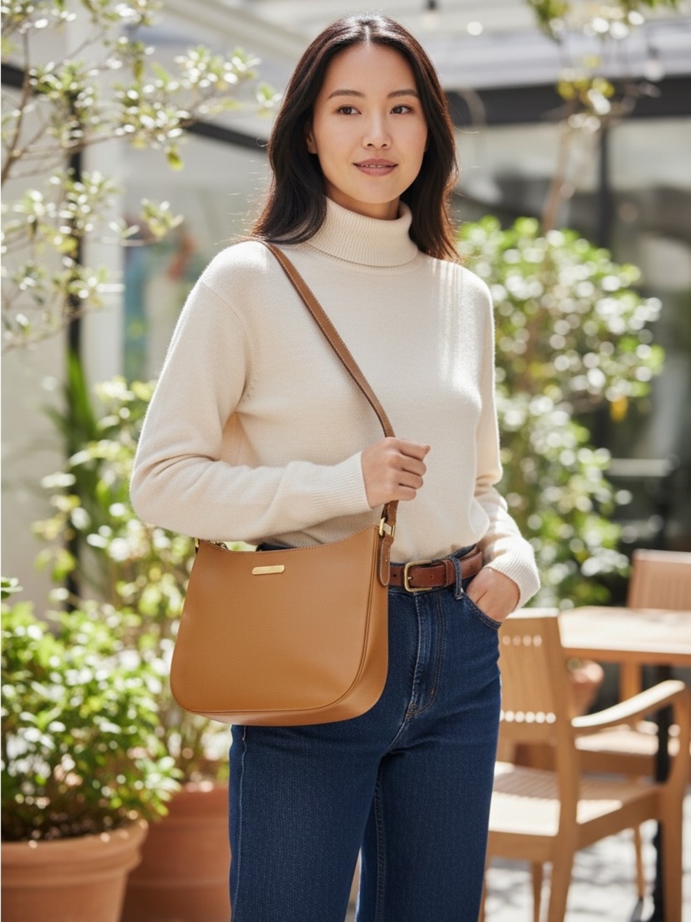 Burberry Leather Shoulder Hobo Bag With Nova Check Interior Authentic - Picture 15 of 17